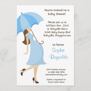 Blue Boy Baby shower Invitation Moderne Mouse Kaart