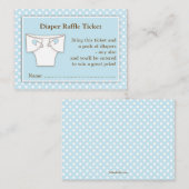 Blue Boy Baby shower Luier Raffle Ticket Insert Informatiekaartje (Voorkant / Achterkant)