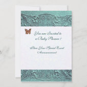 BLUE BOY BABY SHOWER MET BUTTERFLY Champagne Kaart (Achterkant)