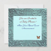 BLUE BOY BABY SHOWER MET BUTTERFLY Champagne Kaart (Achterkant)