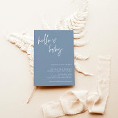 Blue Boy Baby shower | Modern Blue Boy Invitation Kaart