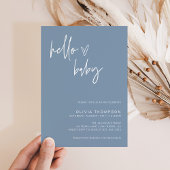 Blue Boy Baby shower | Modern Blue Boy Invitation Kaart