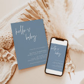 Blue Boy Baby shower | Modern Blue Boy Invitation Kaart