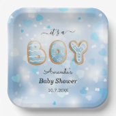 Blue Boy Baby shower Papier Bord (Voorkant)