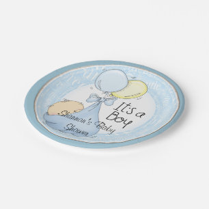 Blue Boy Baby shower Party Paper Borden Papieren Bordje