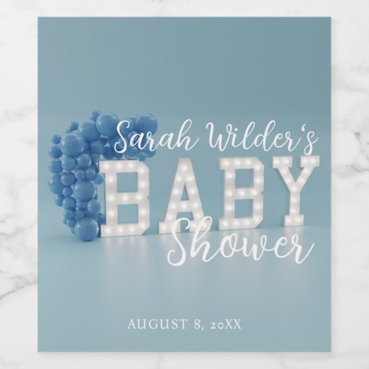 Blue Boy Baby shower Party Wijnlabel Wijn Etiket (Enkel label)
