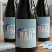 Blue Boy Baby shower Party Wijnlabel Wijn Etiket