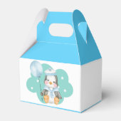 Blue Boy Baby shower Pinguïn Dierengunst Box Bedankdoosjes (Achterkant)
