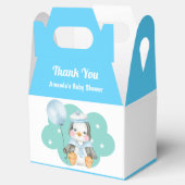 Blue Boy Baby shower Pinguïn Dierengunst Box Bedankdoosjes (Geopend)