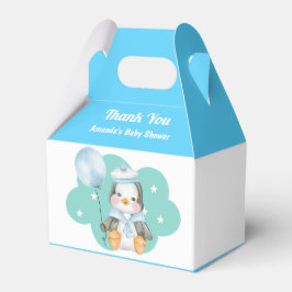 Blue Boy Baby shower Pinguïn Dierengunst Box Bedankdoosjes
