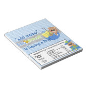 Blue Boy Baby shower Snoep Bar Wrapper Party Favor Notitieblok (Schuin)