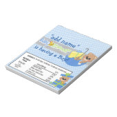 Blue Boy Baby shower Snoep Bar Wrapper Party Favor Notitieblok (Linkerzijde)