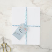 Blue Boy Baby shower, Stork Baby shower Cadeaulabel (Met Touw)