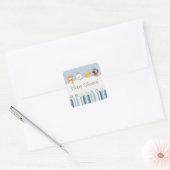 Blue Boy Baby shower Vierkante Sticker (Envelop)
