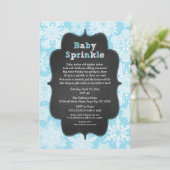 Blue Boy Baby Sprinkle sneeuwflake winter nodigt Kaart (Staand voorkant)