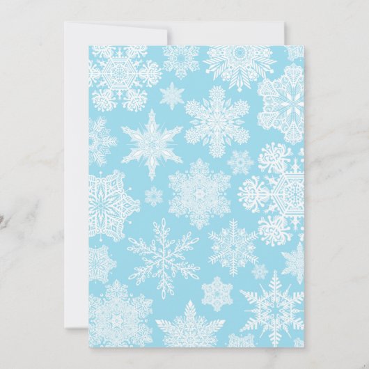 Blue Boy Baby Sprinkle sneeuwflake winter nodigt Kaart (Achterkant)