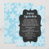 Blue Boy Baby Sprinkle sneeuwflake winter nodigt Kaart (Voorkant / Achterkant)