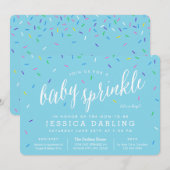 Blue Boy Baby Sprinkle-uitnodigingen Kaart (Voorkant / Achterkant)