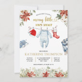 Blue Boy Babykleding Kerst Baby shower Kaart (Voorkant)