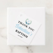 Blue Boy Baptism Square Bedankjes Labels (In situ)