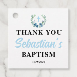 Blue Boy Baptism Square Bedankjes Labels