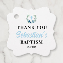 Blue Boy Baptism Square Bedankjes Labels
