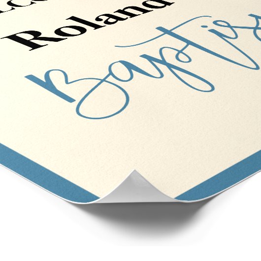 Blue Boy Baptism Welcome Sign Poster (Hoek)