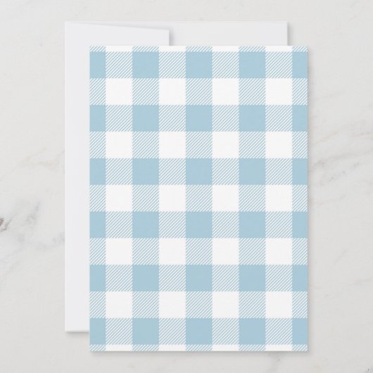 Blue Boy Beary Sweet 1st Birthday Plaid Teddybeer Kaart (Achterkant)