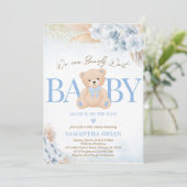 Blue Boy Beer Boho Baby shower Kaart (Staand voorkant)