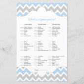 Blue BOY Bingo purse baby shower TWEE GAME SET (Achterkant)