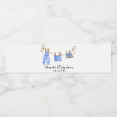 Blue Boy Bohemian Kleding Baby shower Waterfles Etiket (Enkel label)