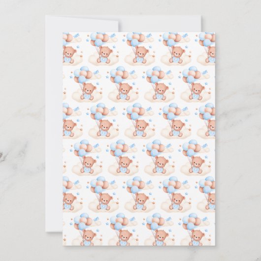 Blue Boy Boho Beer Baby shower Kaart (Achterkant)