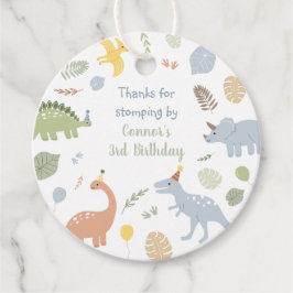 Blue Boy Boho Dinosaurus Verjaardag Bedankjes Labels