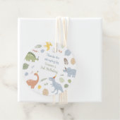 Blue Boy Boho Dinosaurus Verjaardag Bedankjes Labels (In situ)