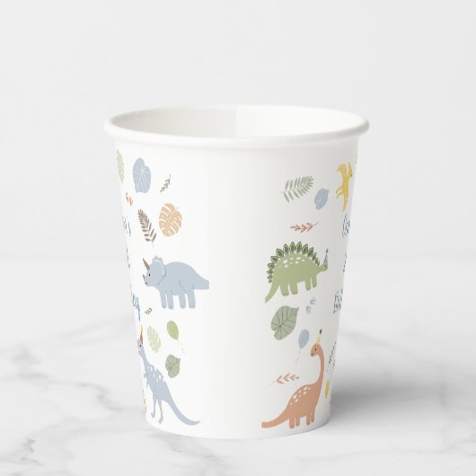 Blue Boy Boho Dinosaurus Verjaardag Papieren Bekers (Links)