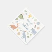 Blue Boy Boho Dinosaurus Verjaardag Servet (Hoek)