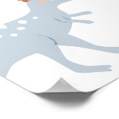 Blue Boy Boho Dinosaurus Verjaardag Welkom Poster (Hoek)