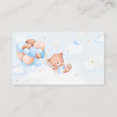 Blue Boy Boho Teddy Bear Balloon Boeken voor Baby Informatiekaartje (Achterkant)