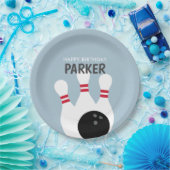 Blue Boy Bowling Verjaardagsfeest Papieren Bordje (Feest)