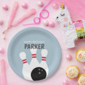 Blue Boy Bowling Verjaardagsfeest Papieren Bordje (Feest)