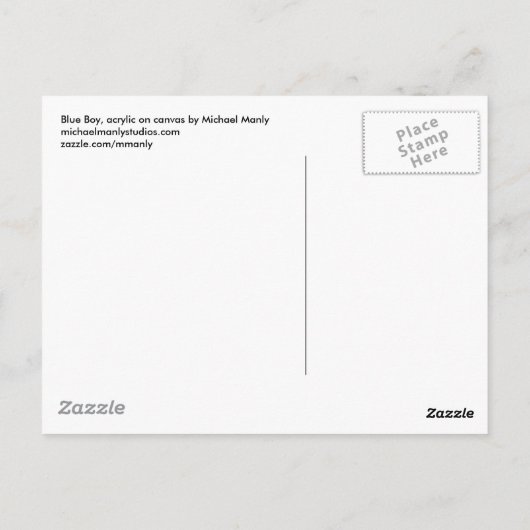 Blue Boy briefkaart (Achterkant)