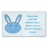 Blue Boy Bunny Face Spring Easter Custom Magnetisch Visitekaartje (Voorkant)