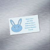 Blue Boy Bunny Face Spring Easter Custom Magnetisch Visitekaartje (Voorbeeld)