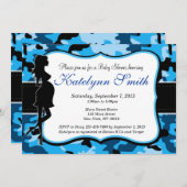 Blue Boy Camouflage Baby shower Uitnodiging (Voorkant / Achterkant)