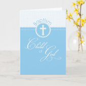 Blue Boy Child of God Baptism Gefeliciteerd Kaart (Gele Bloem)
