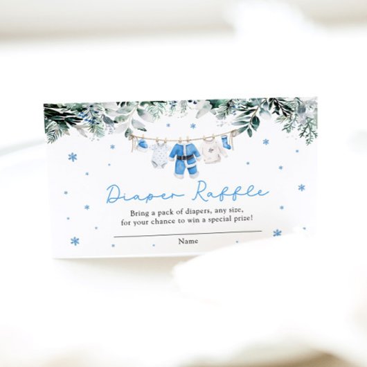 Blue Boy Christmas Santa Baby shower Luier Raffle Informatiekaartje