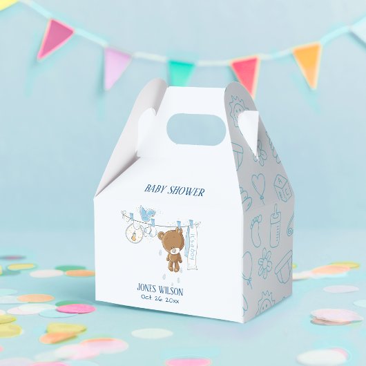 Blue Boy Clothesline Hanging On Rope Baby shower Bedankdoosjes