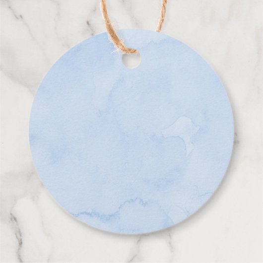 Blue Boy Cloud Stars Baby Sprinkle Bedankjes Labels (Achterkant)
