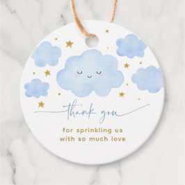 Blue Boy Cloud Stars Baby Sprinkle Bedankjes Labels