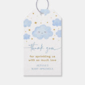 Blue Boy Cloud Stars Baby Sprinkle Cadeaulabel (Voorkant)